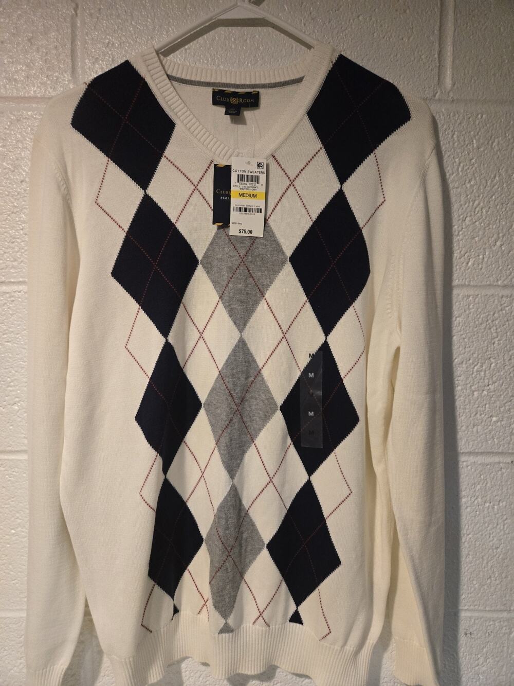 Club Room Argile Style V-neck Sweater Size M New With Tags